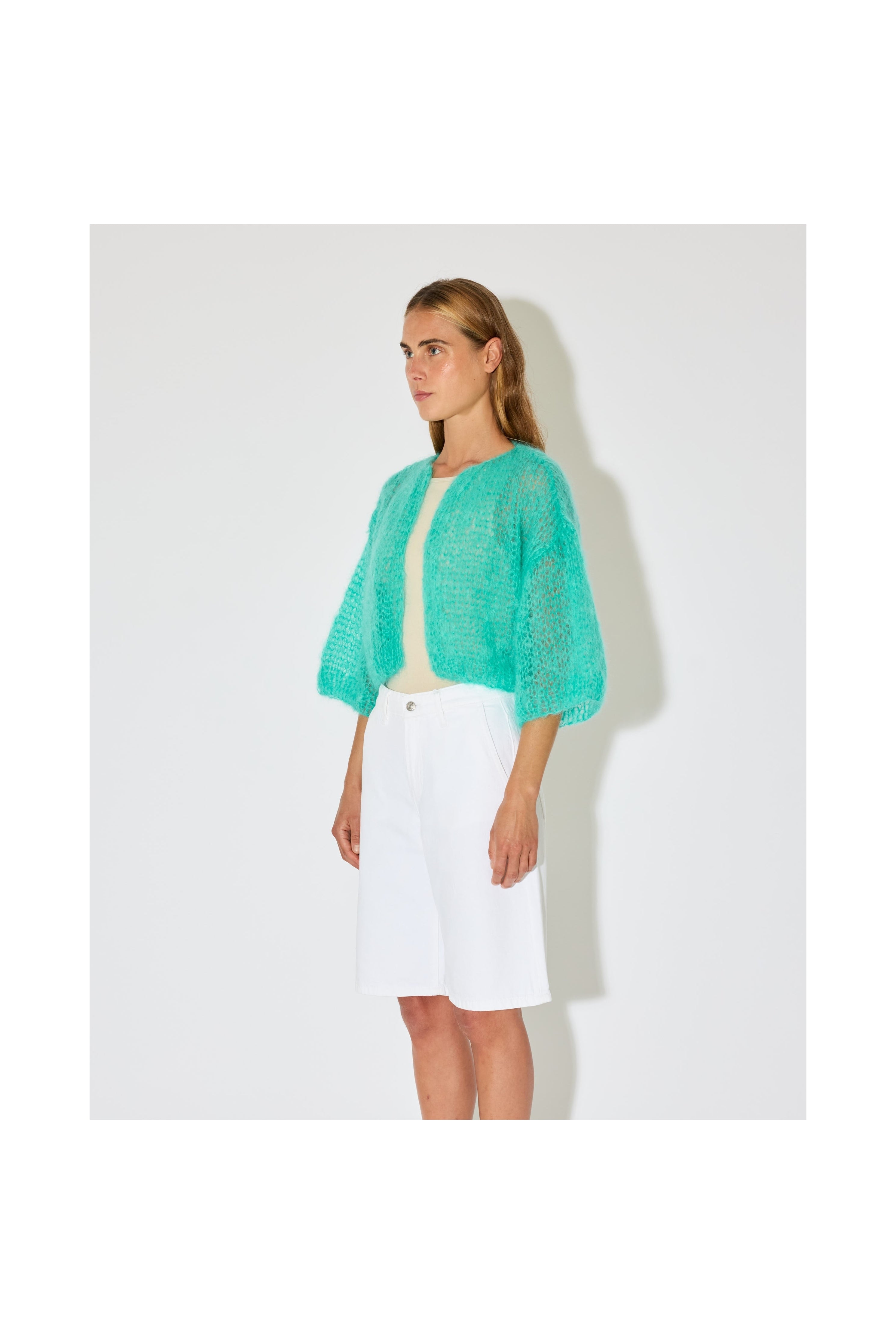 MOHAIR LIGHT SHORT SLEEVE CARDIGAN MAIAMI