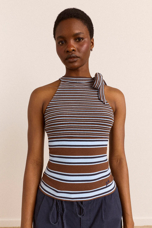Oriana High Neck Tank Damson Madder