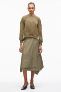Phillip Lim - LS French Terry Sweatshirt with Poplin Phillip Lim