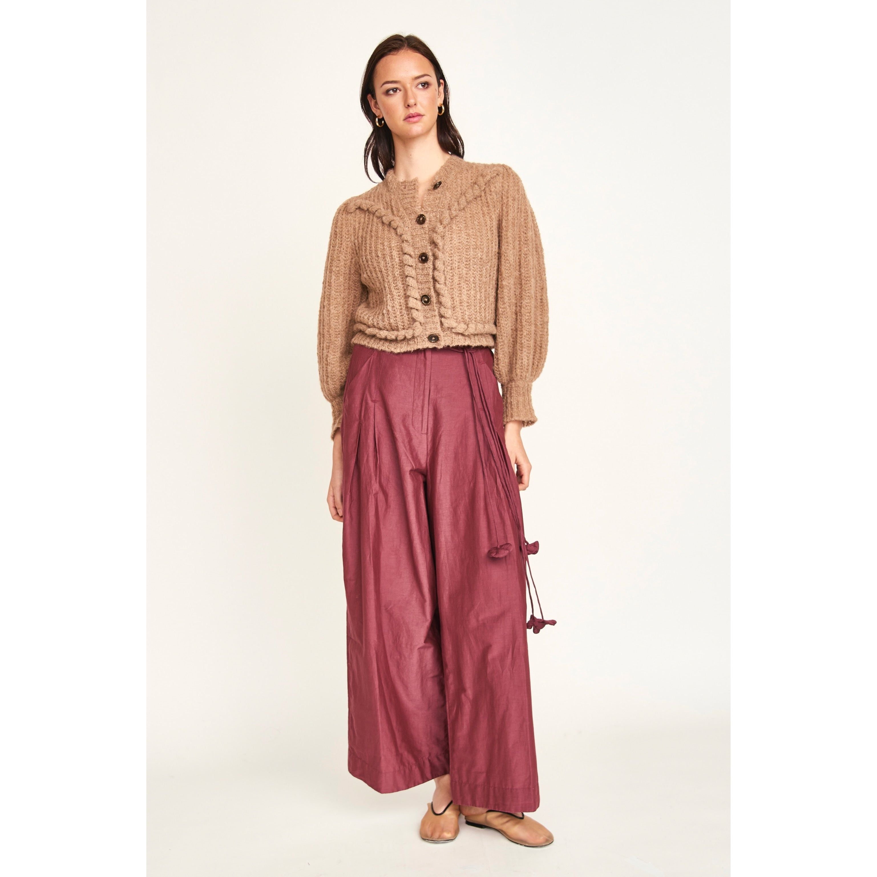 Lecce Wide Leg Pant in Merlot