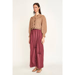 Lecce Wide Leg Pant in Merlot