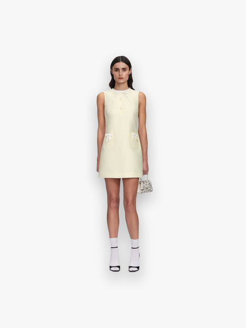 YELLOW TAFFETA BOW MINI DRESS SELF-PORTRAIT