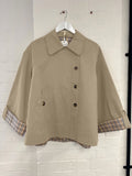JERRY REVERSIBLE CROP TRENCH - GINGER CHECK Damson Madder