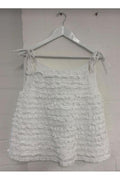 LEILI RUFFLE CAMI - WHITE Damson Madder