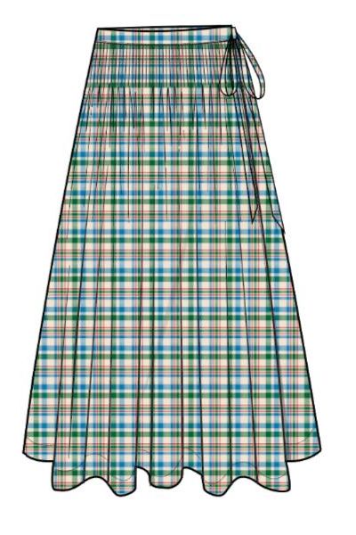 JOSIE MIDI SKIRT - PICNIC CHECK Damson Madder