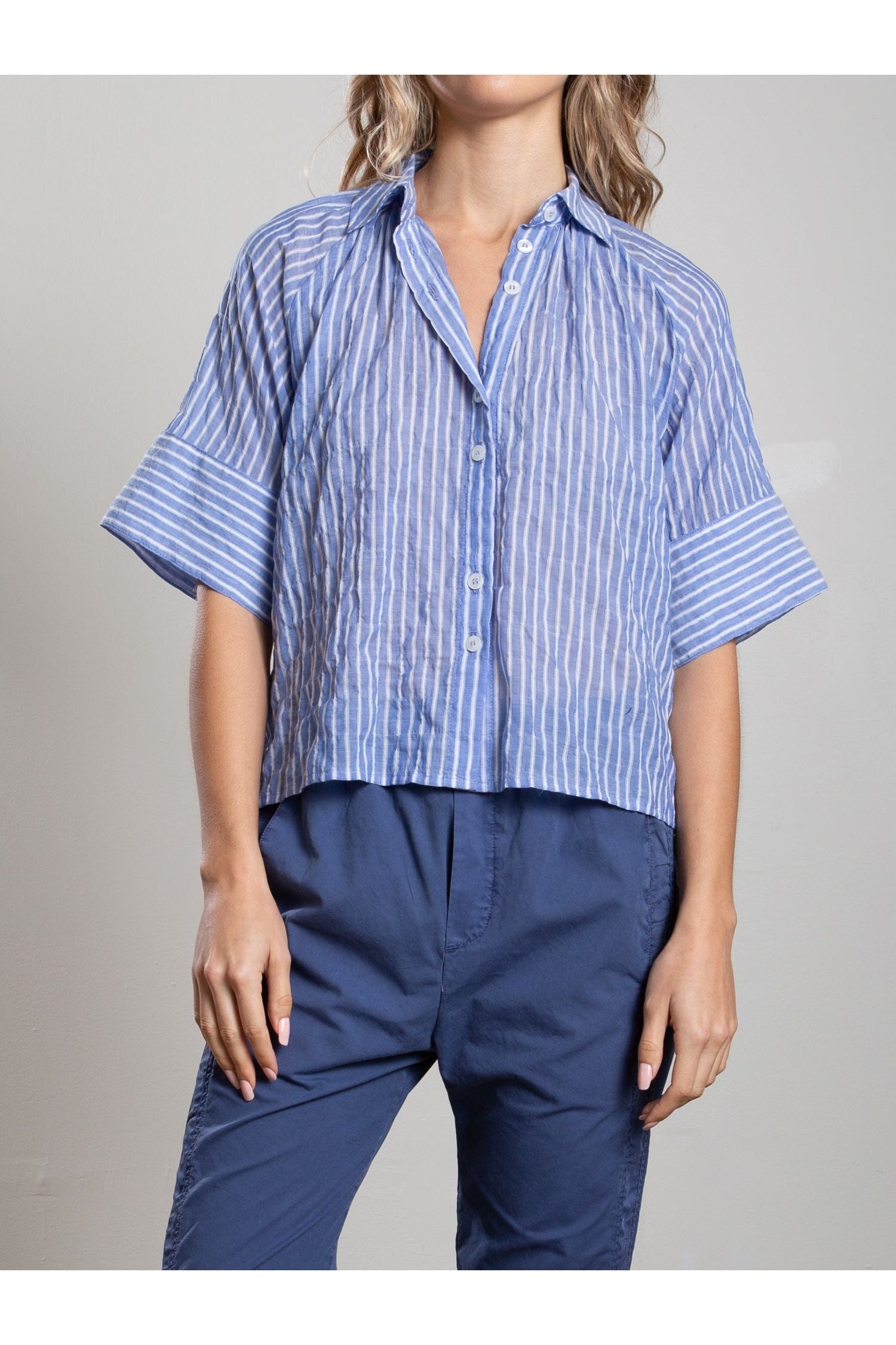 Halle Shirt in Marin Stripe Pharaoh