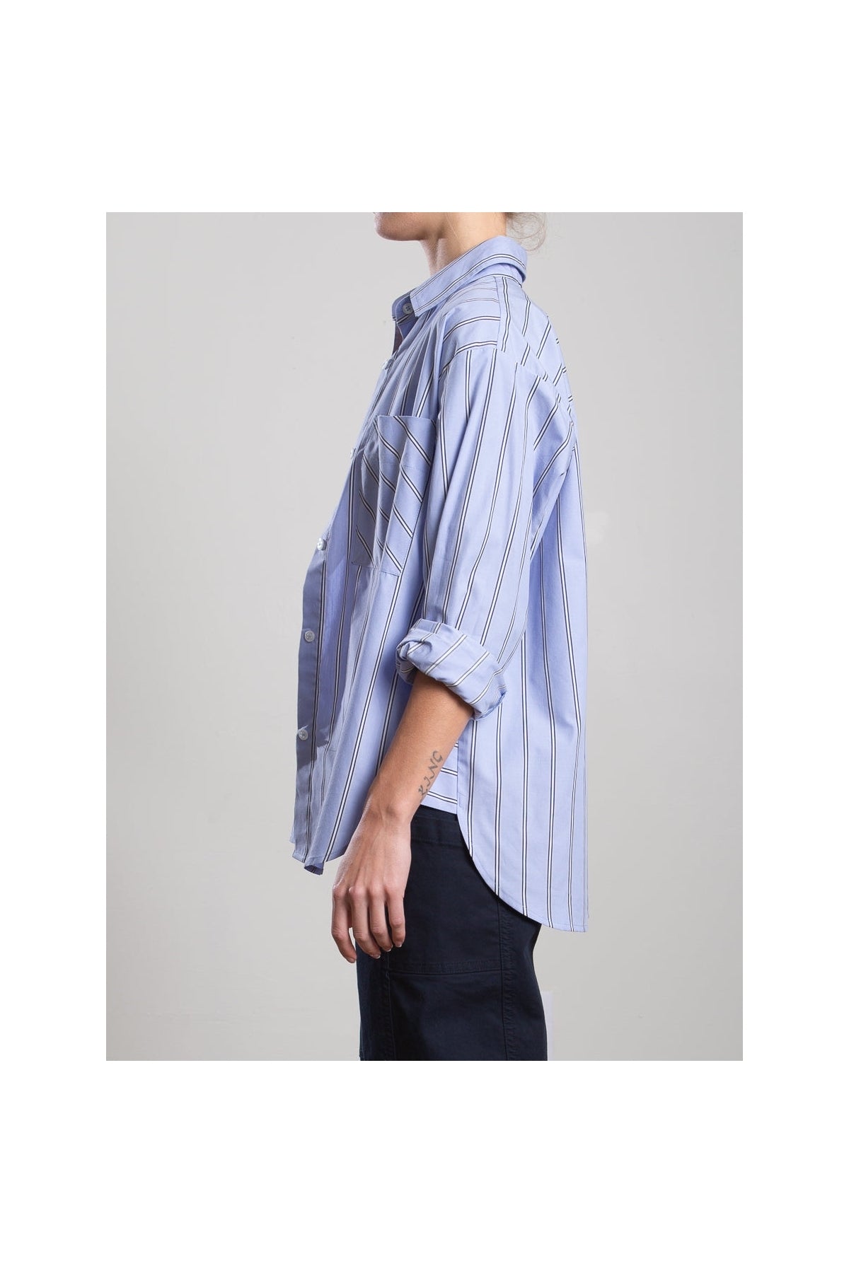 Jessie Shirt in Japanese Stripe Pharaoh