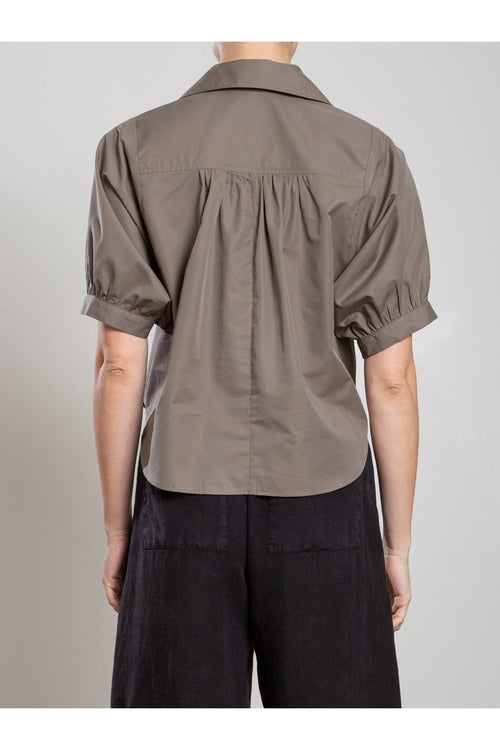 Claude Crop Shirt in Cotton Tencel Pharaoh