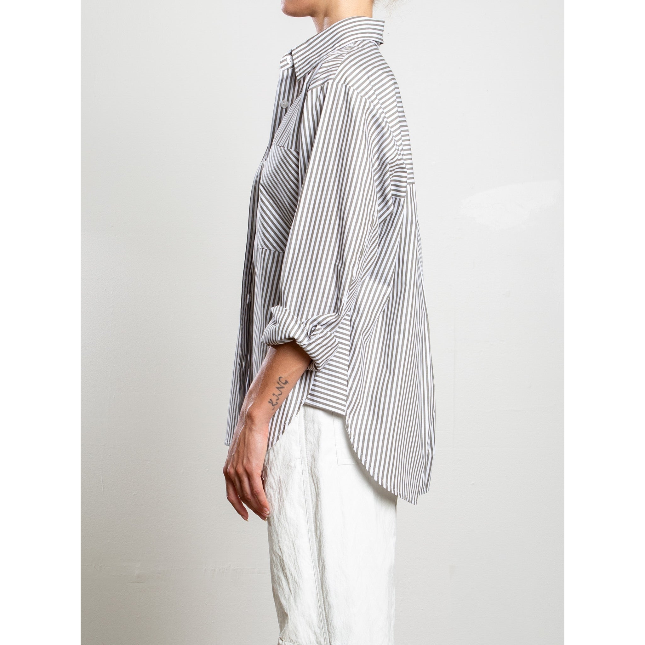 Marvin Shirt in Cotton Stripe Pharaoh
