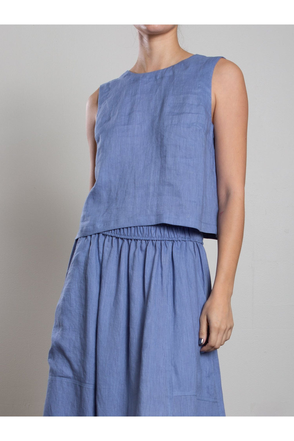 Tess Tank in French Linen Pharaoh