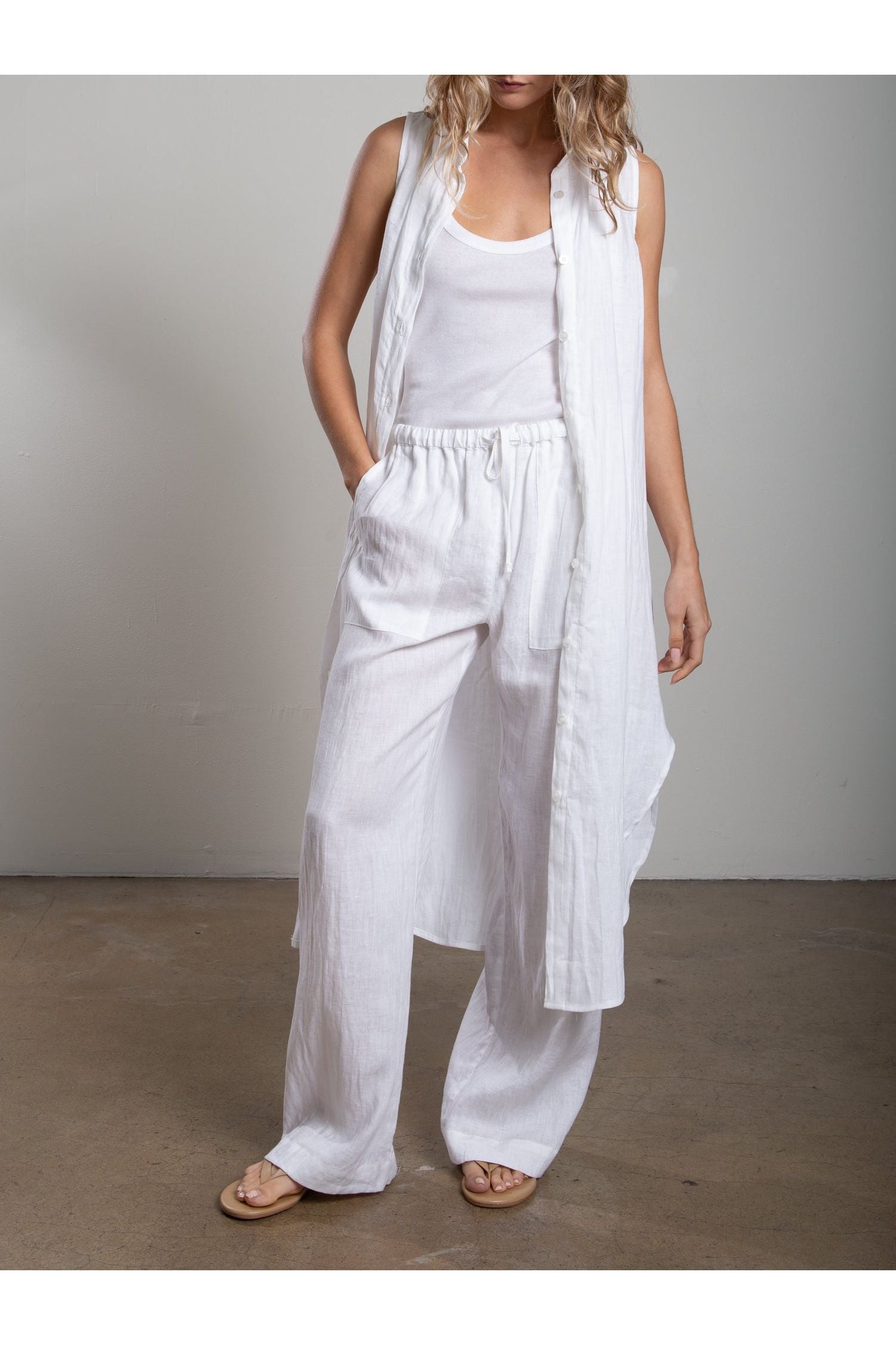 Casey Pant in French Linen Pharaoh