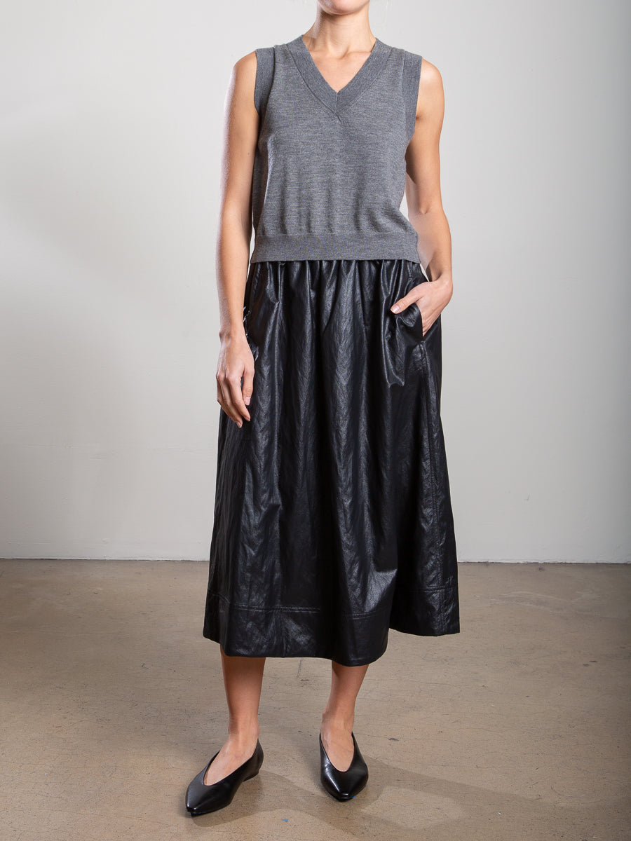 Claudia Skirt in Faux Leather Pharaoh