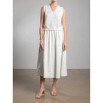 Dark Gray Pharaoh Claudia Skirt in Faux Leather-Ivory