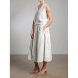 Dark Gray Pharaoh Claudia Skirt in Faux Leather-Ivory