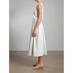 Gray Pharaoh Claudia Skirt in Faux Leather-Ivory