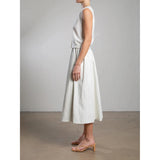 Gray Pharaoh Claudia Skirt in Faux Leather-Ivory
