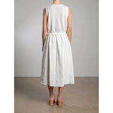 Dark Gray Pharaoh Claudia Skirt in Faux Leather-Ivory