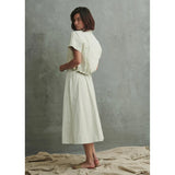 Light Slate Gray Pharaoh Claudia Skirt in Faux Leather-Ivory