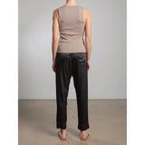 Dark Gray Pharaoh Calen Pant in Vintage Satin