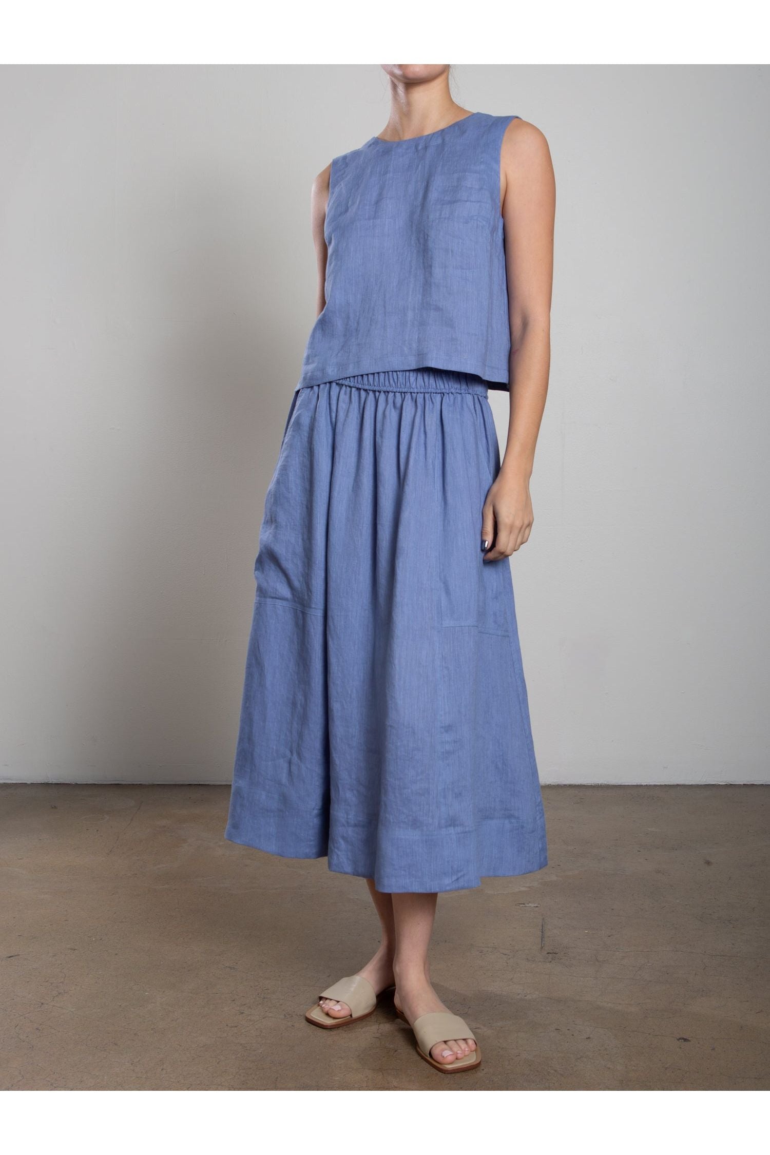 Carolina Skirt in French Linen Pharaoh