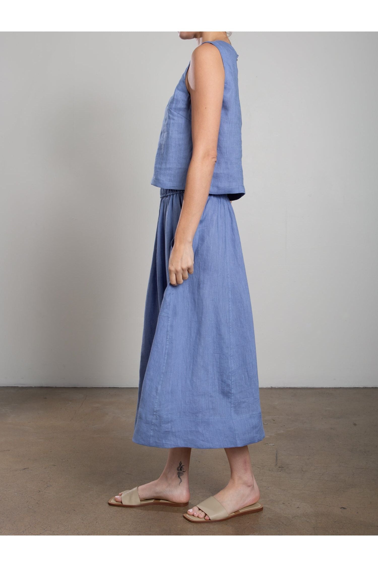Carolina Skirt in French Linen Pharaoh