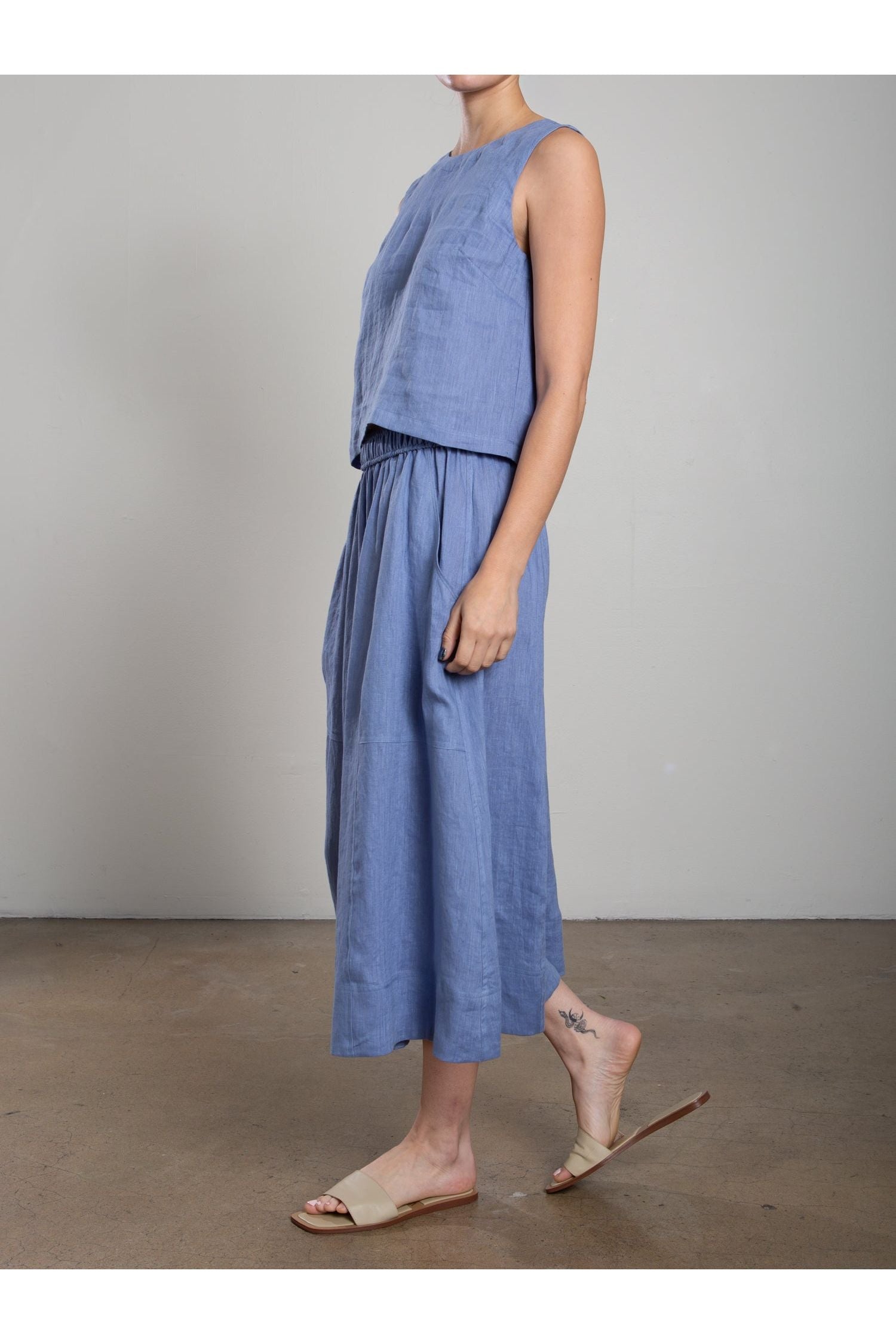 Carolina Skirt in French Linen Pharaoh