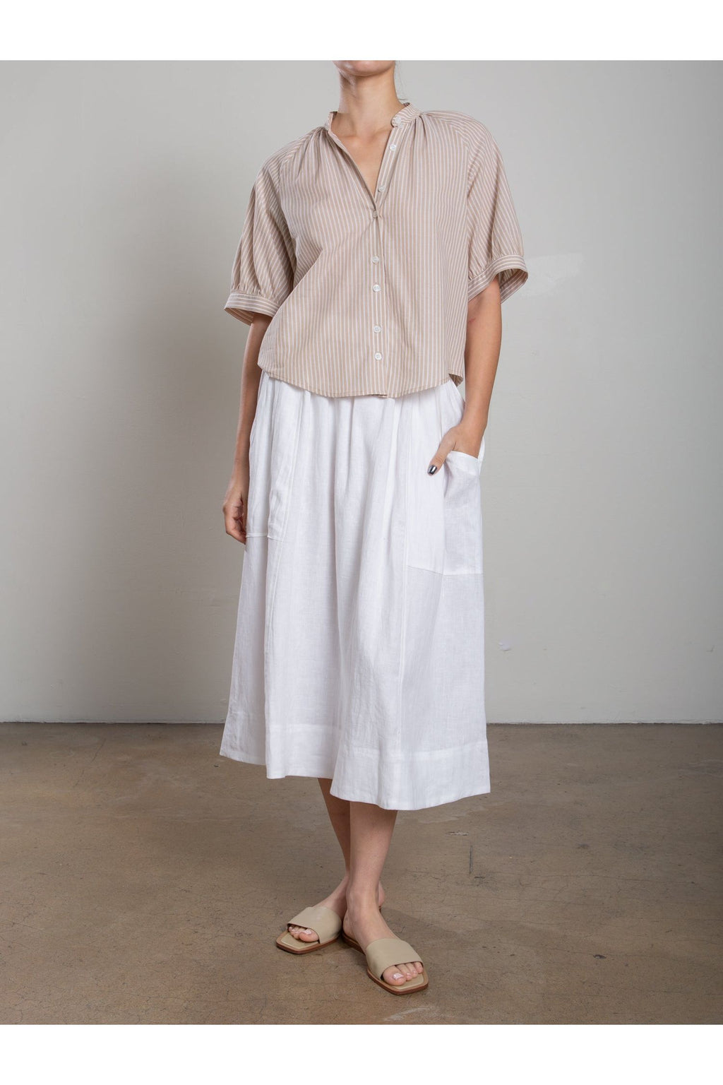 Carolina Skirt in French Linen Pharaoh