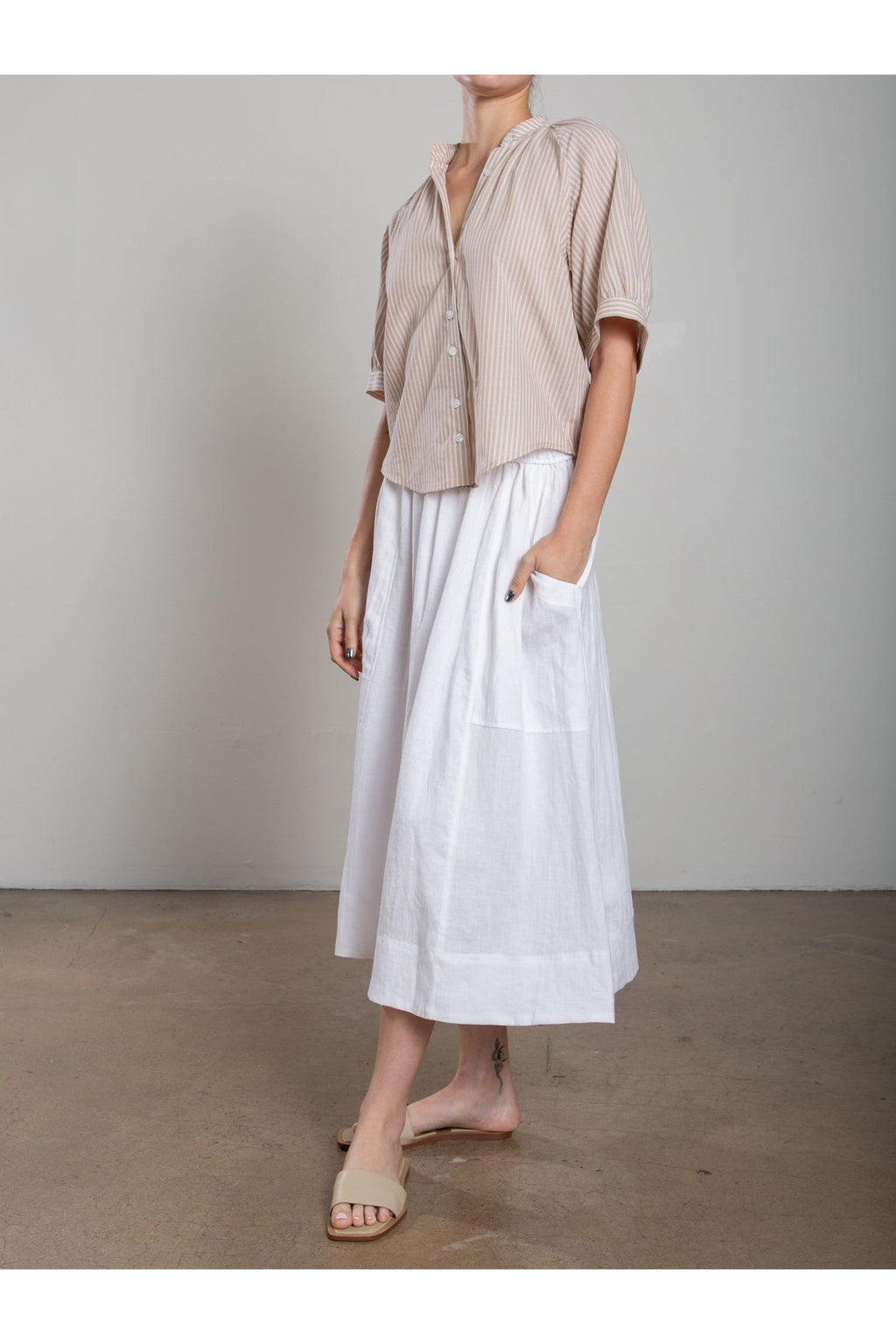 Carolina Skirt in French Linen Pharaoh