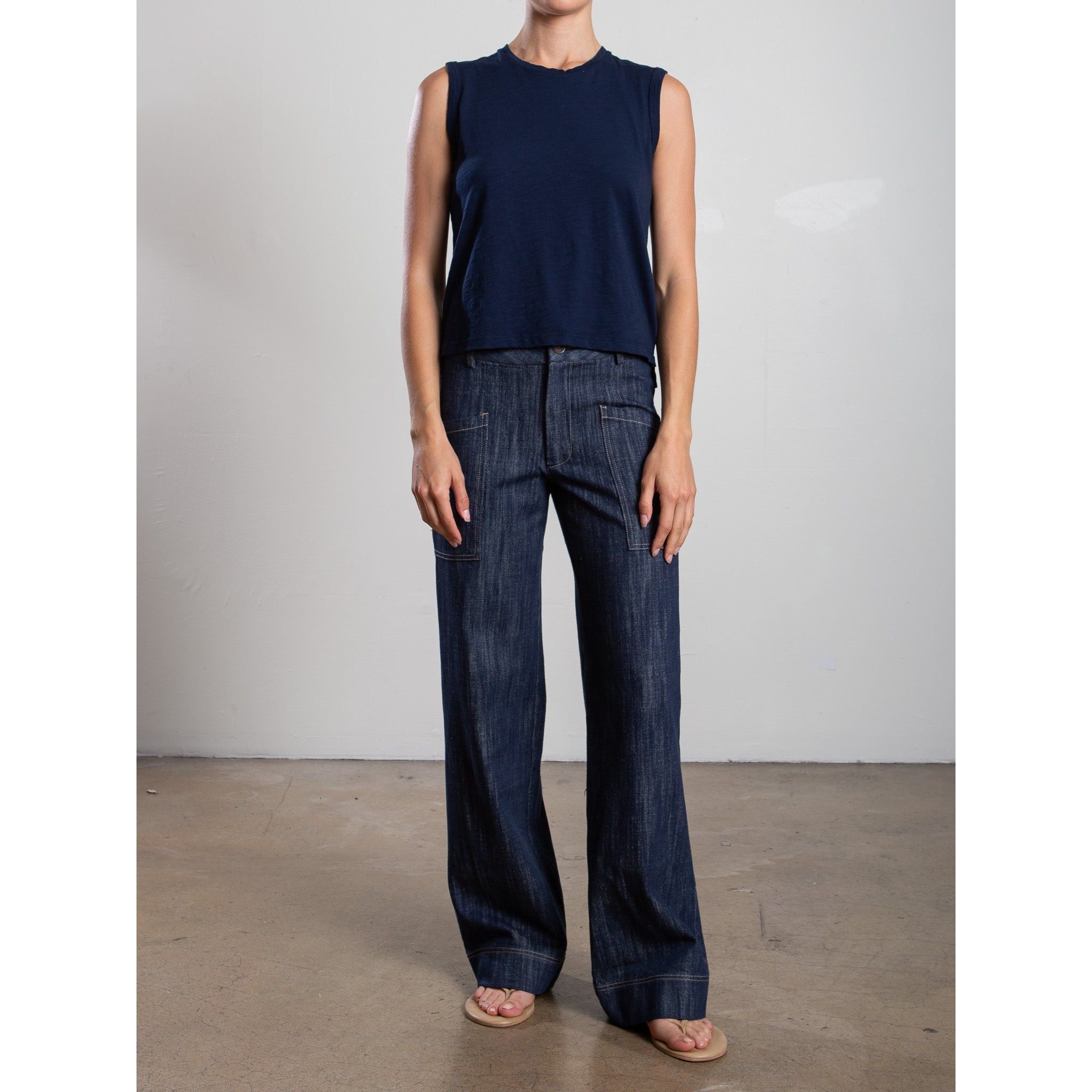 Aiden Mid-Rise Pant in Denim Pharaoh