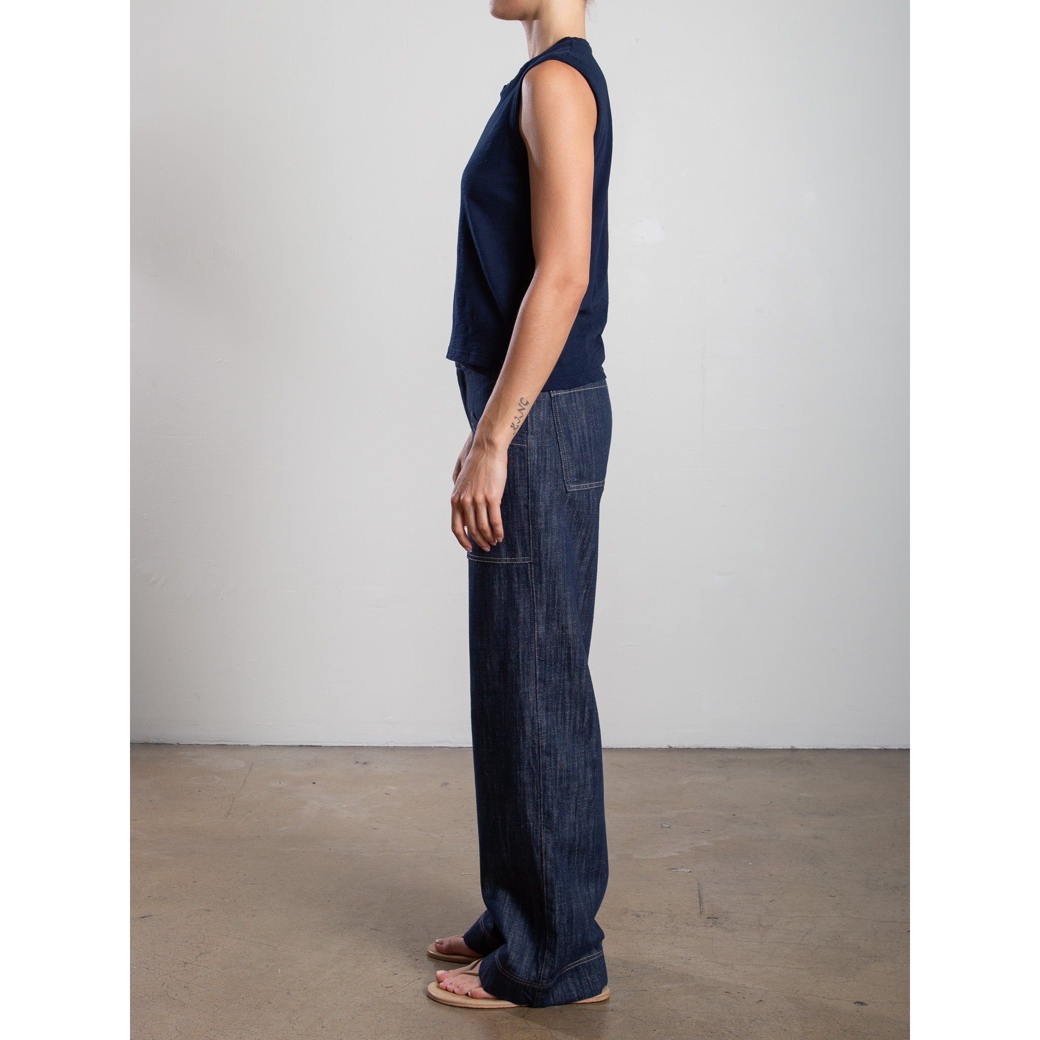 Aiden Mid-Rise Pant in Denim Pharaoh