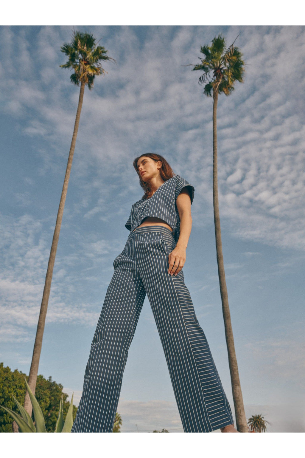 Wes Pant in Raised Stripe Pharaoh