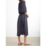 Pharaoh Carmen Dress in Gossamer Navy