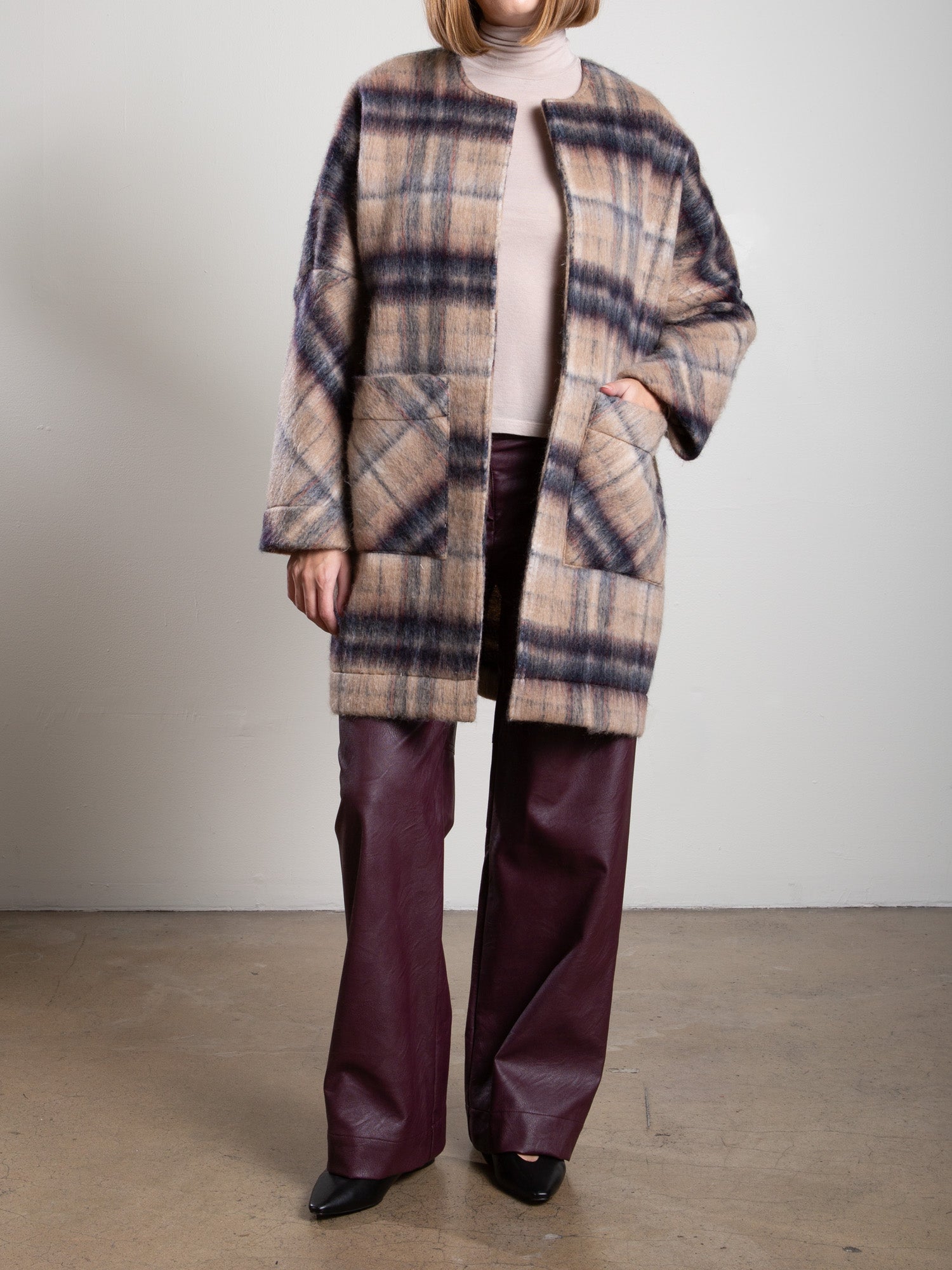 Bex Coat In Brushed Plaid Pharaoh