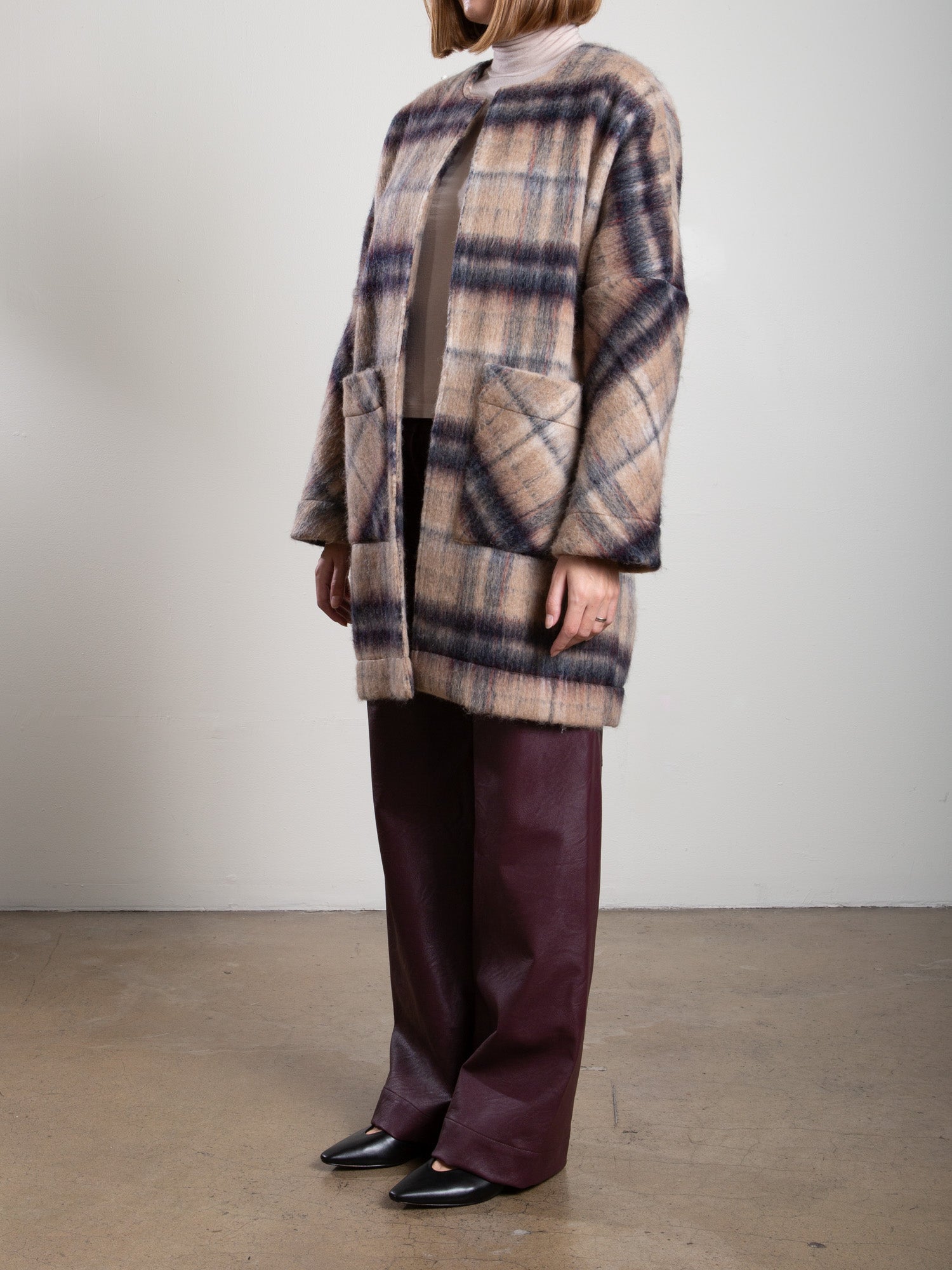 Bex Coat In Brushed Plaid Pharaoh