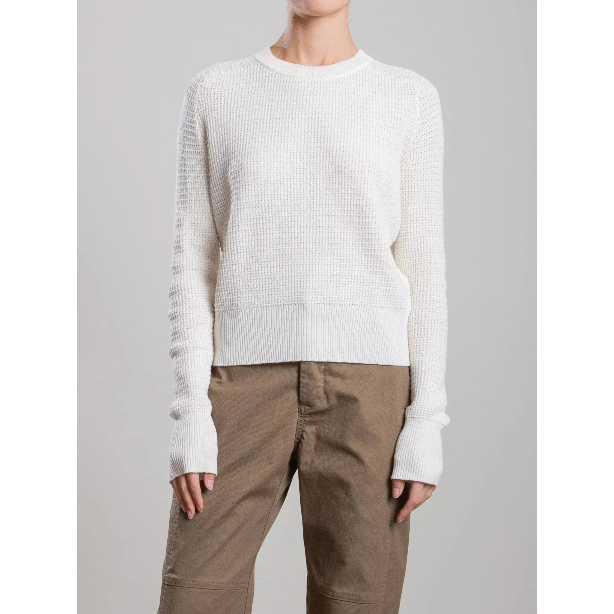 Light Gray Liam Crewneck in Cotton Knitwear