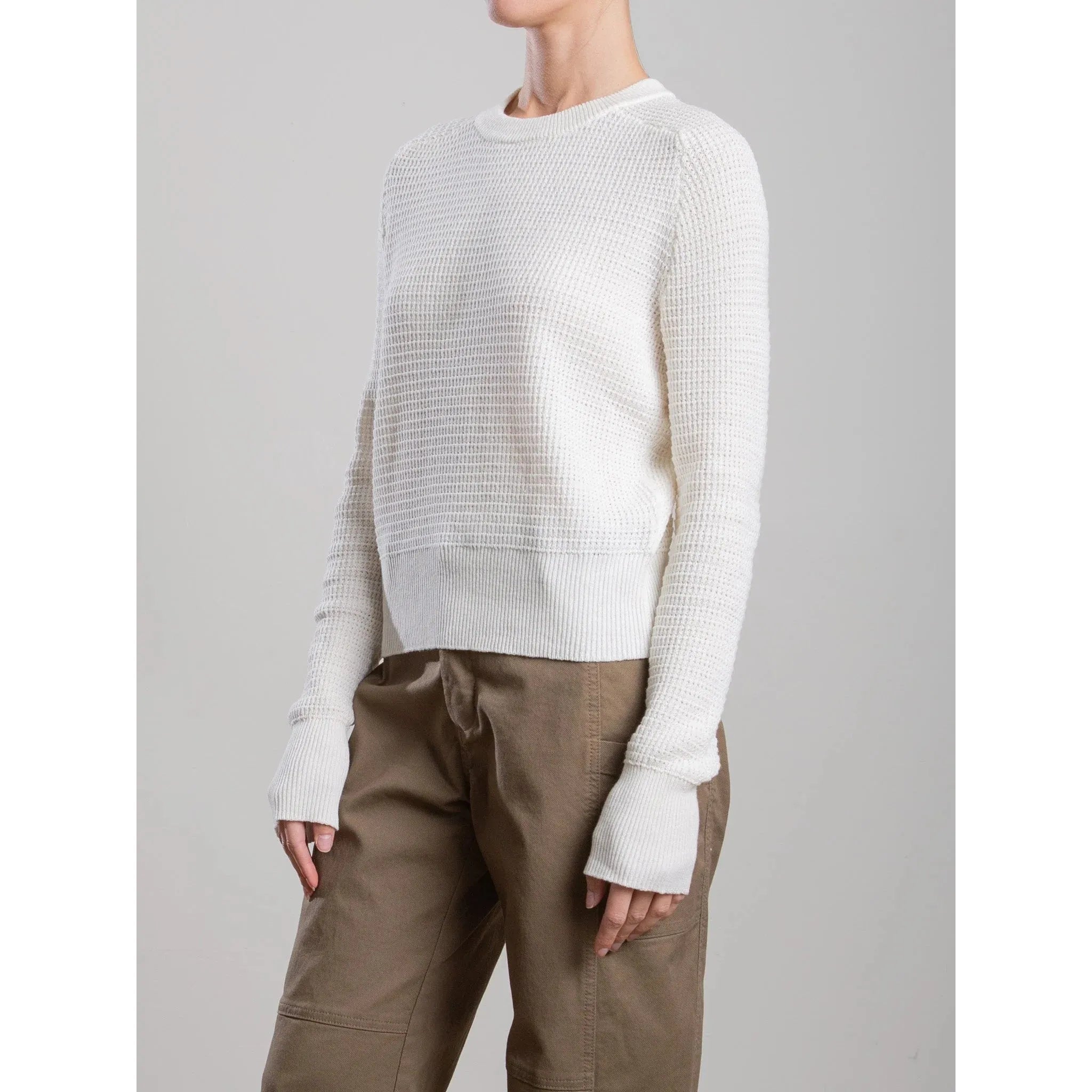 Light Gray Liam Crewneck in Cotton Knitwear