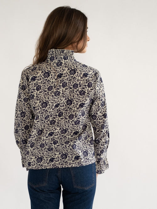Phoebe Top Indigo Floral Mille