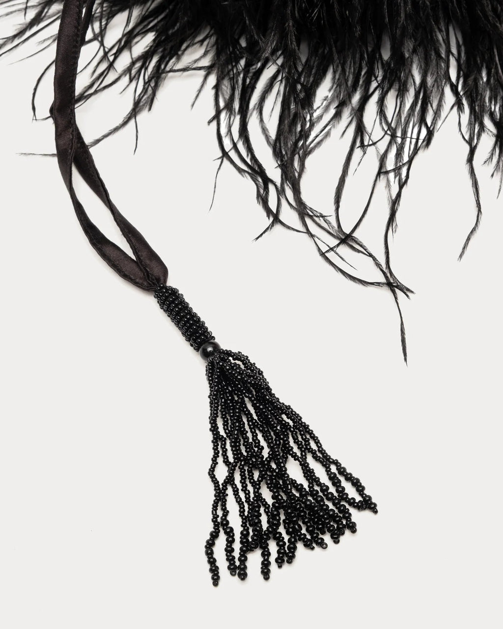 Pouf Bag Feather Satin Black OS Frances Valentine