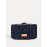 Pepper Clutch Wicker w/Metal Chain Handle Wicker Navy OS Frances Valentine