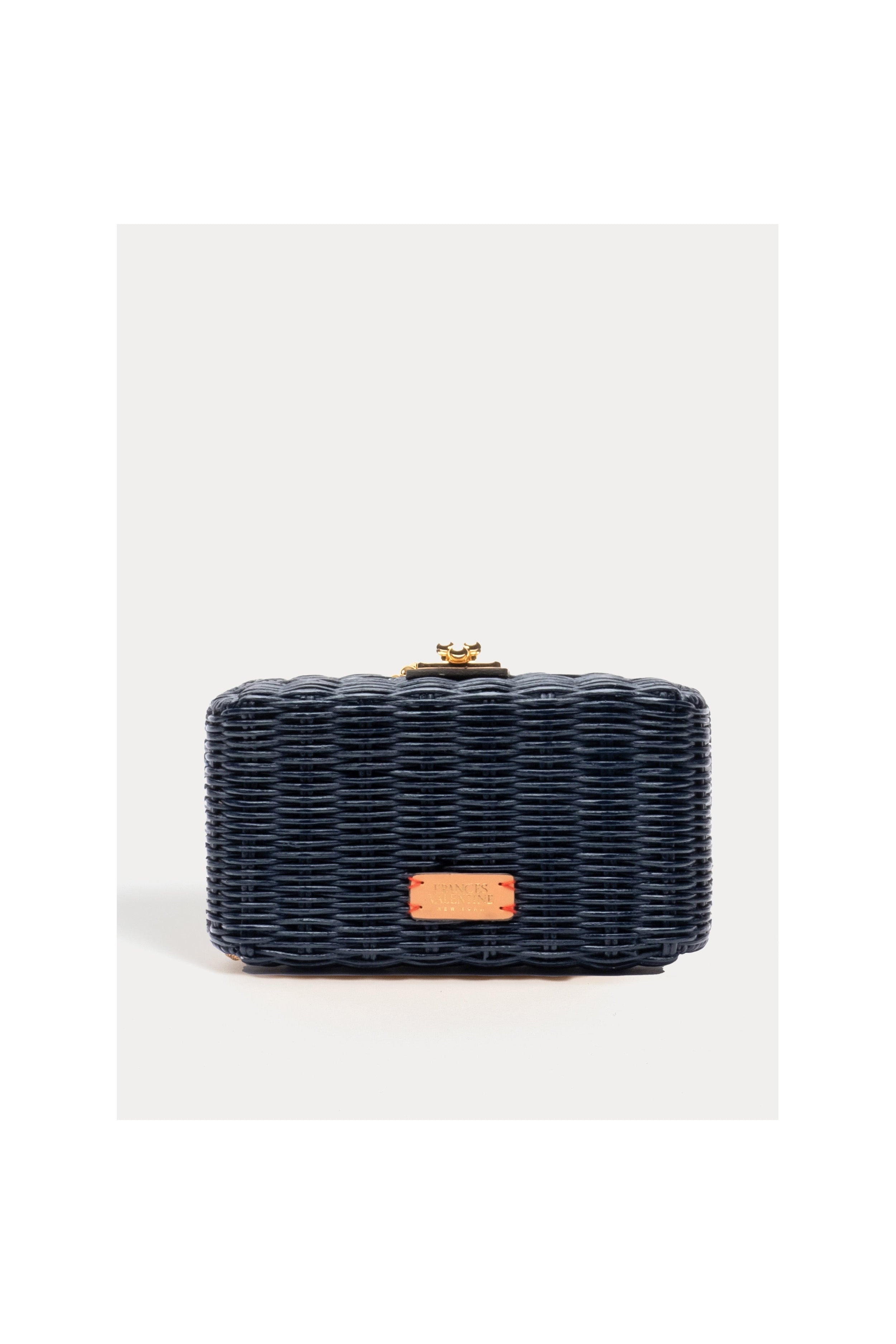 Pepper Clutch Wicker w/Metal Chain Handle Wicker Navy OS Frances Valentine