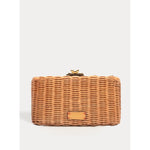 Pepper Clutch Wicker w/Metal Chain Handle Wicker Toast OS Frances Valentine