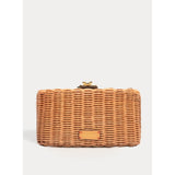 Pepper Clutch Wicker w/Metal Chain Handle Wicker Toast OS Frances Valentine