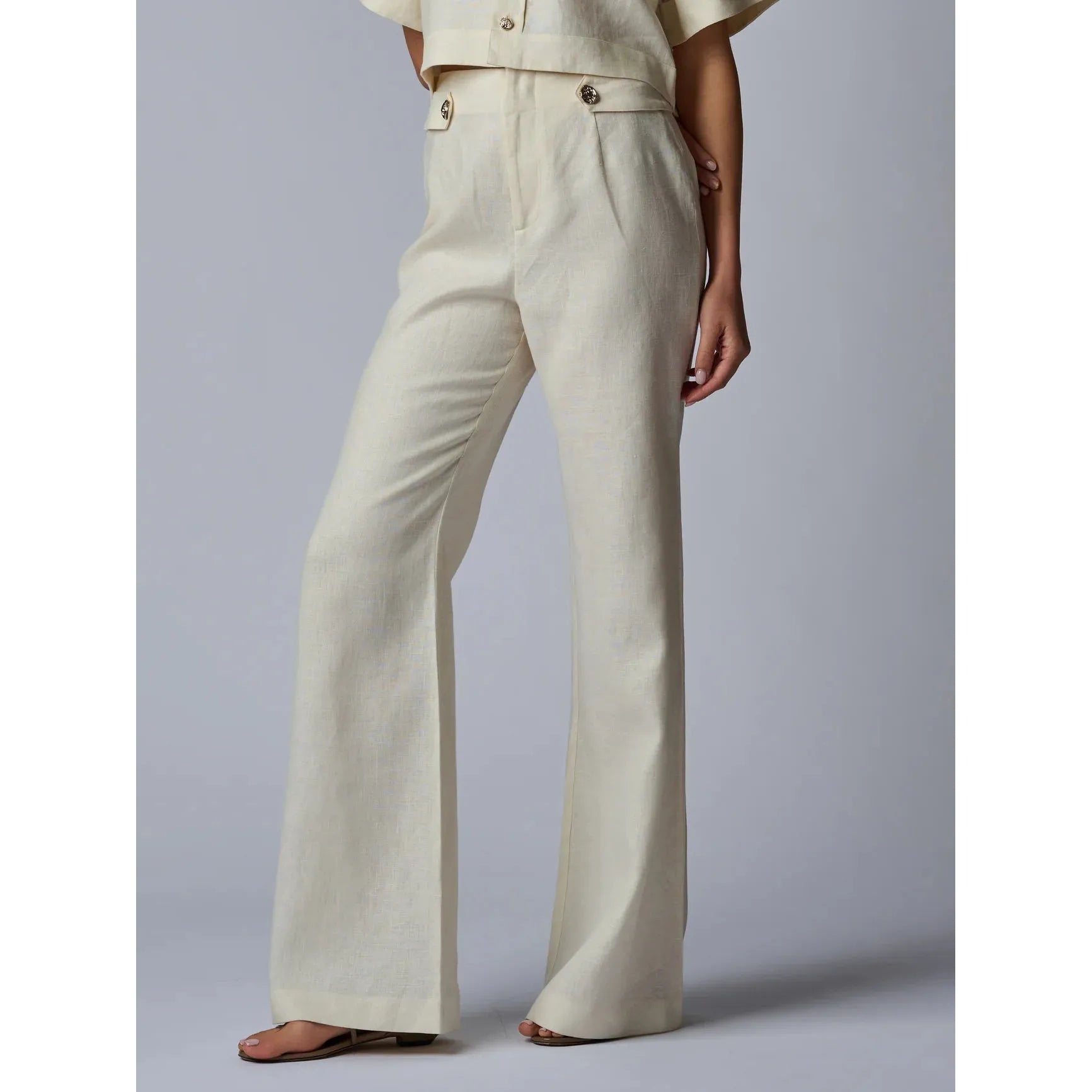 Dark Gray Hevron Carlin Pant-Ivory