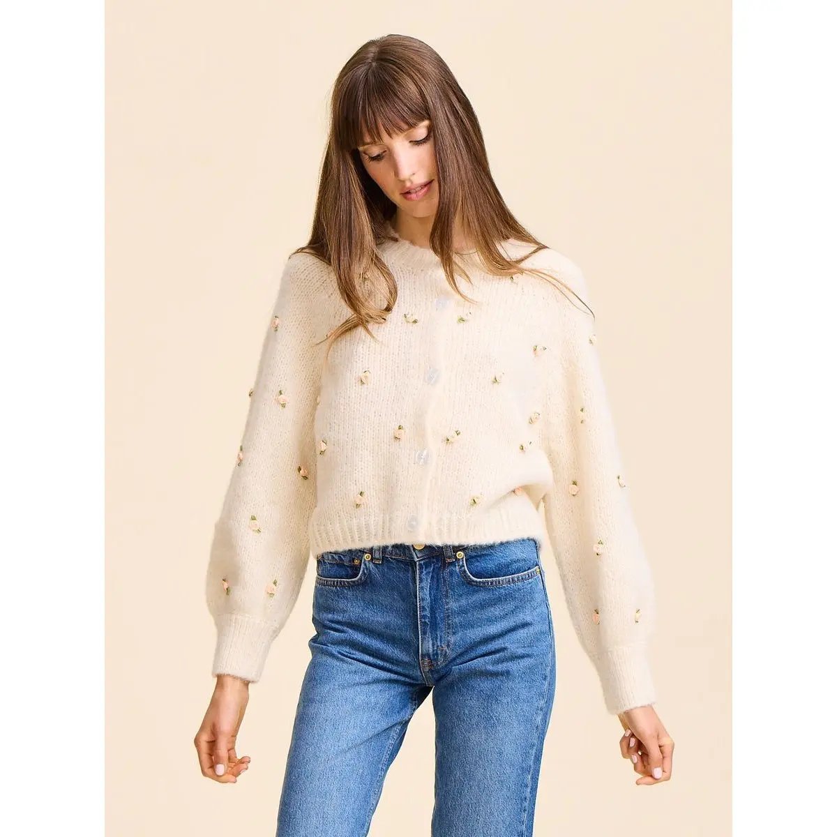 Priscilla Cardigan in Rosette Mille