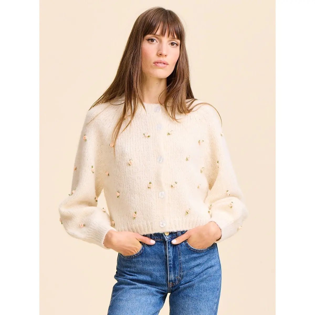 Priscilla Cardigan in Rosette Mille