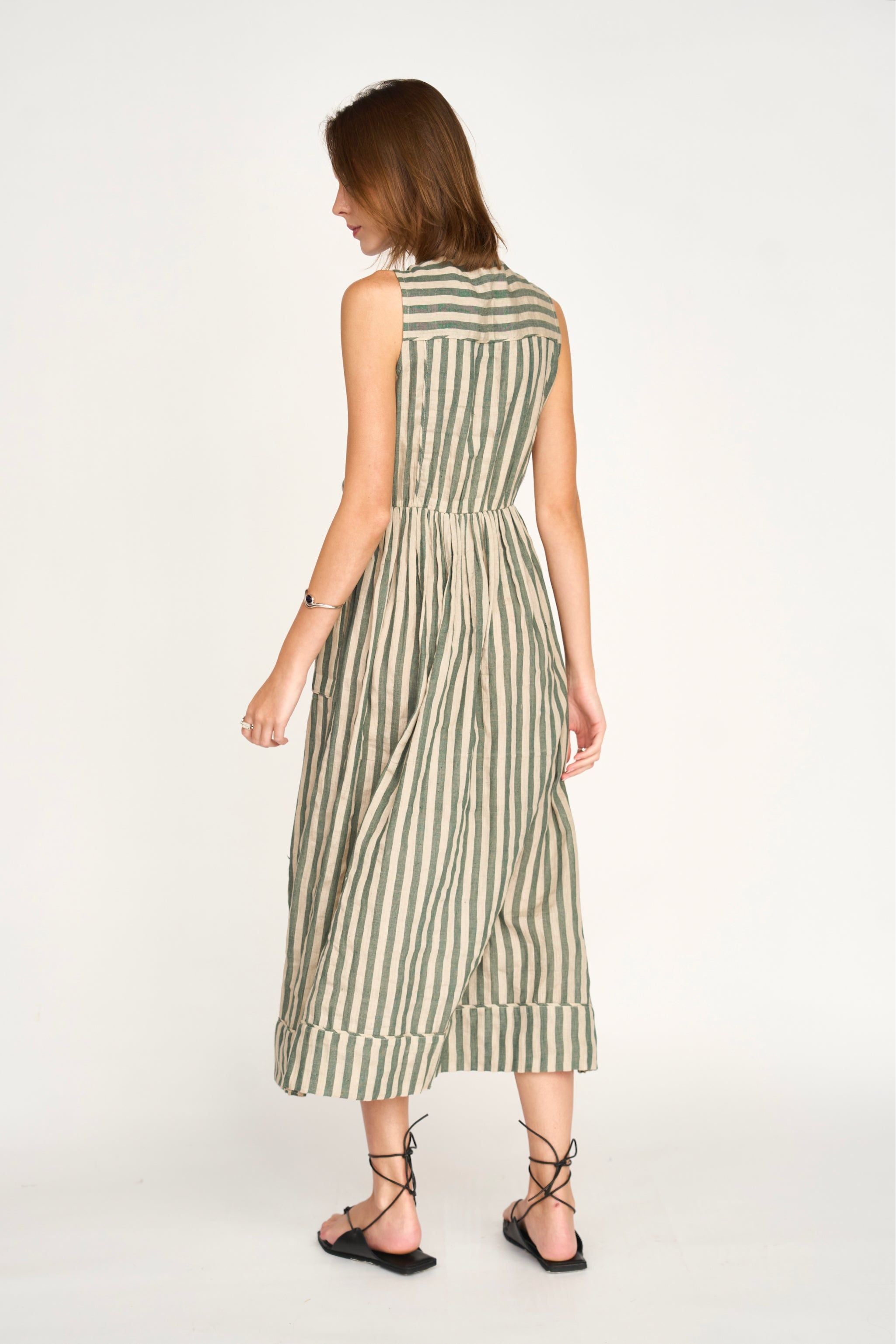 Cerritos Dress in Safari Stripe MIRTH