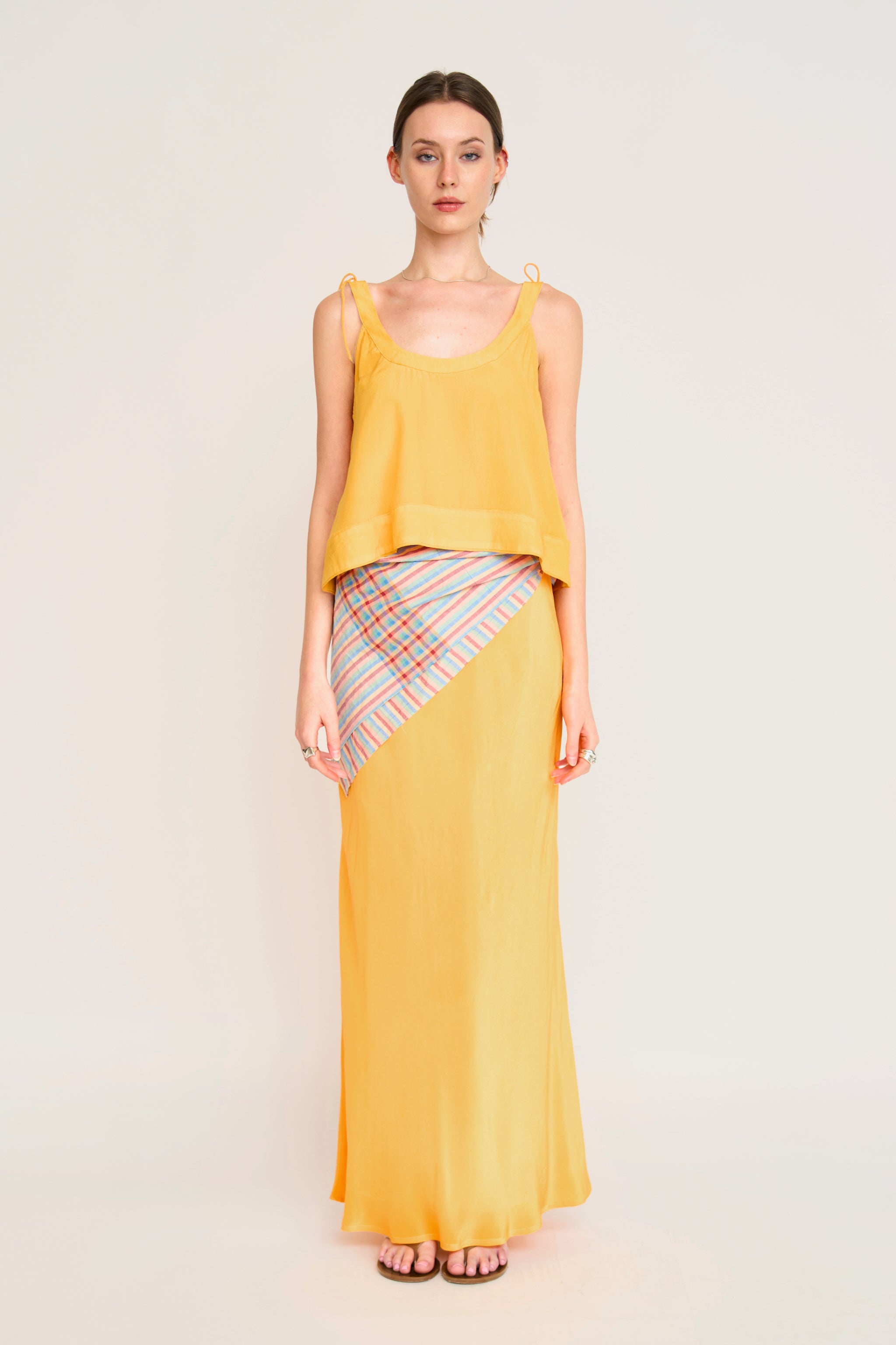 Siena Silk Tank in Marigold MIRTH