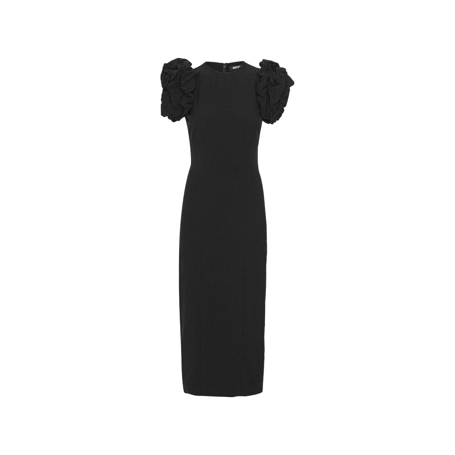 Crepe Puffy Midi Dress