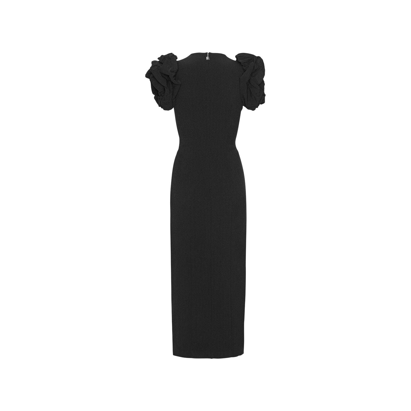 Crepe Puffy Midi Dress
