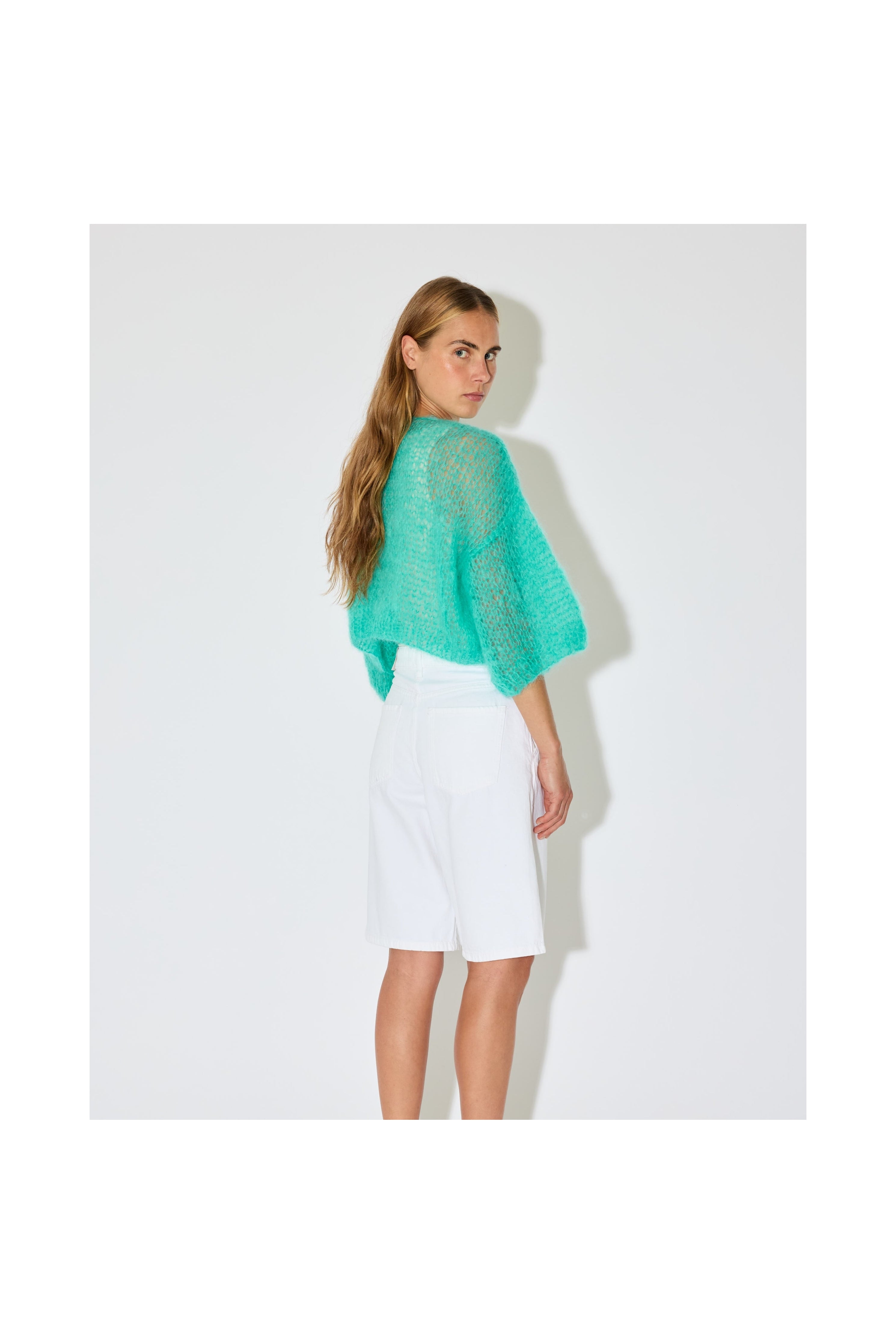 MOHAIR LIGHT SHORT SLEEVE CARDIGAN MAIAMI